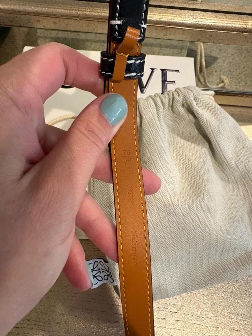 Loewe Black Skinny Leather Belt Gold L Collection SS 23 Size 75 Small - Picture 12 of 16